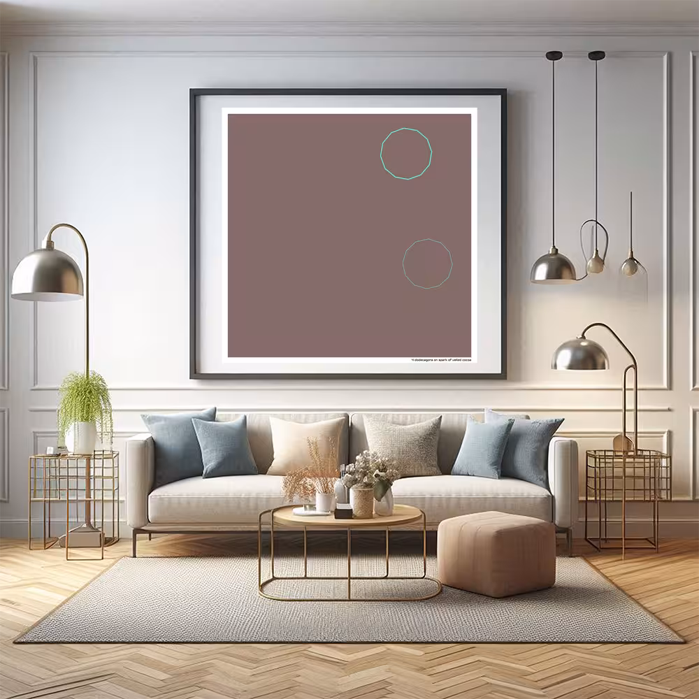 4 dodecagons on spark of veiled cocoa in room setting