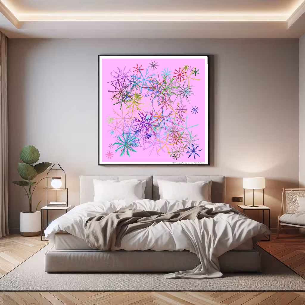 104 nerves on fleeting rose and enchanted brown in room setting