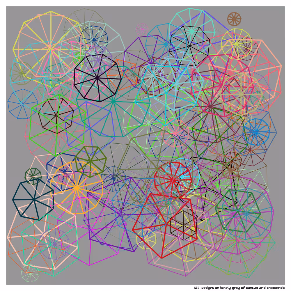 127 wedges on lonely gray of canvas and crescendo