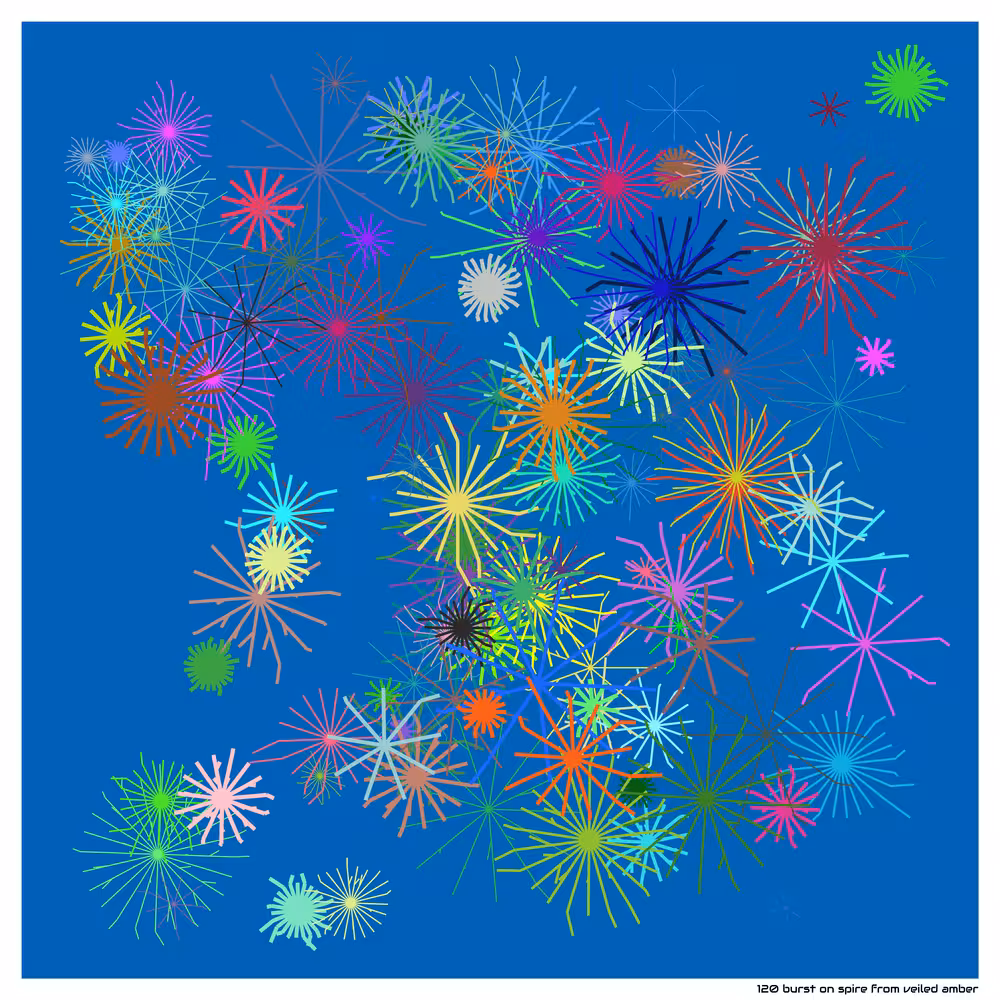 120 burst on spire from veiled amber