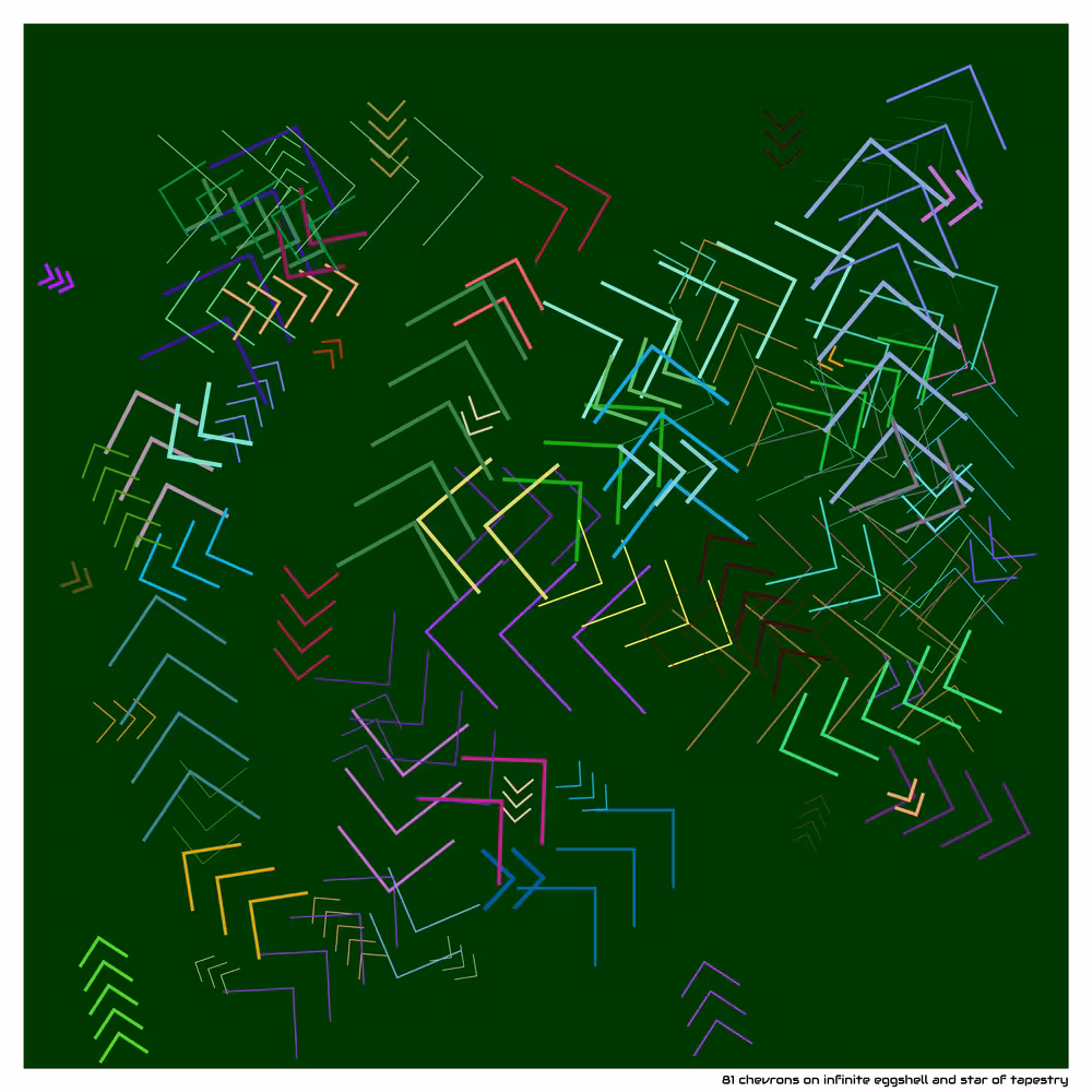 81 chevrons on infinite eggshell and star of tapestry