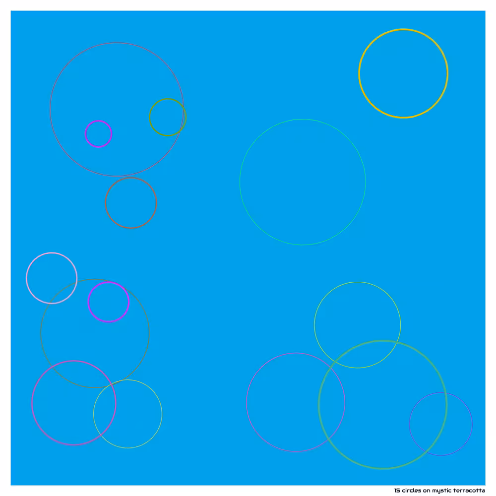15 circles on mystic terracotta