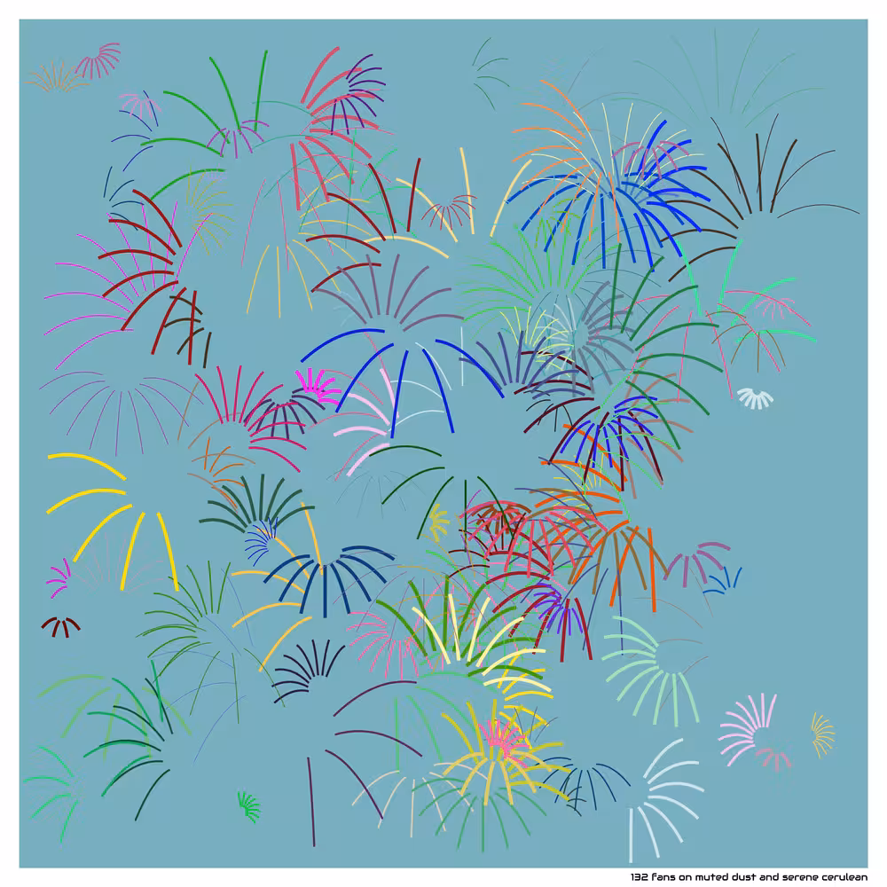 132 fans on muted dust and serene cerulean