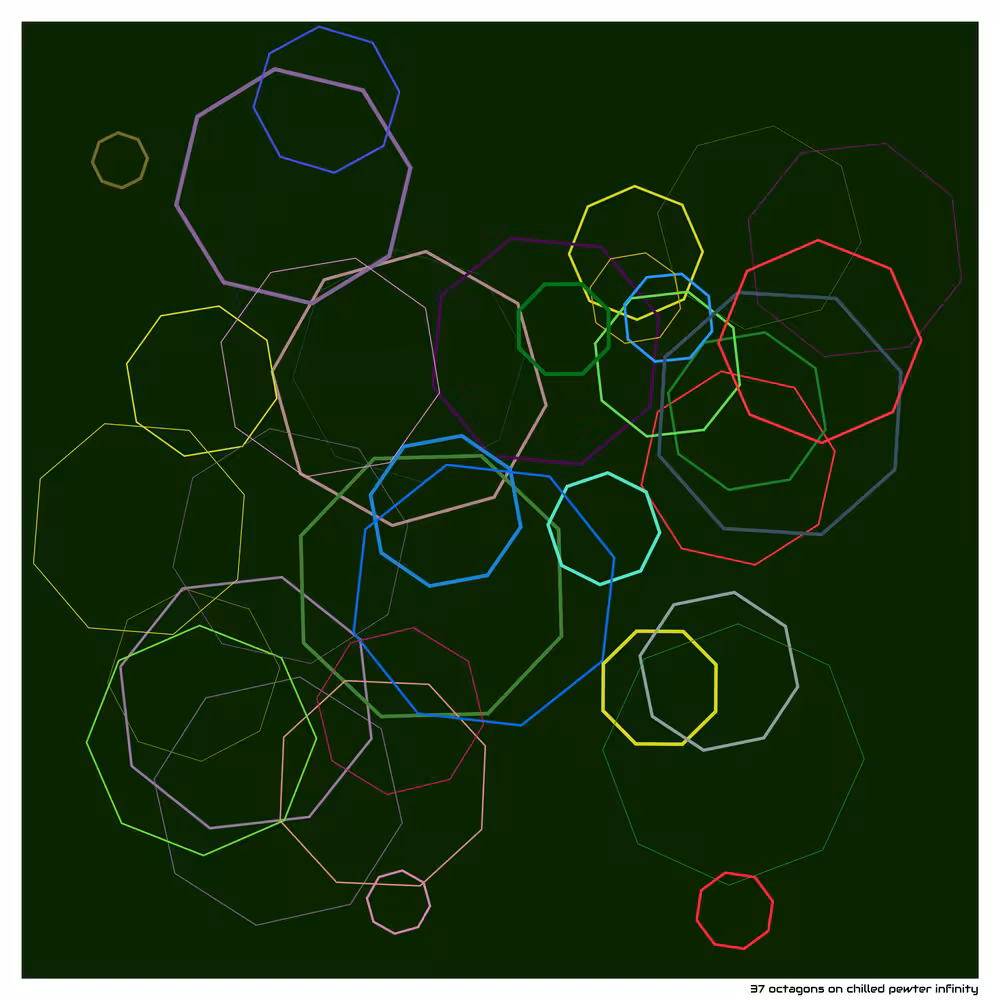 37 octagons on chilled pewter infinity