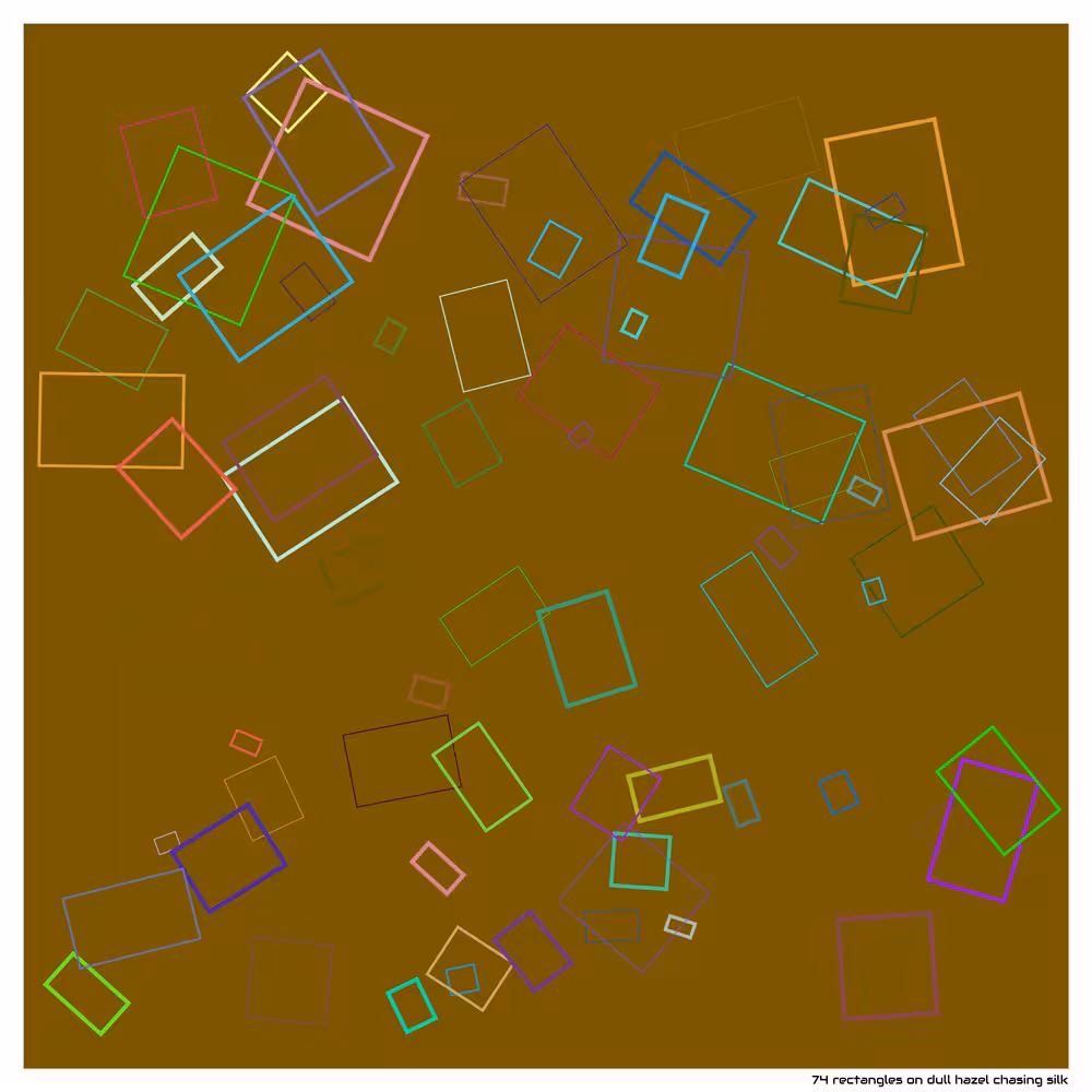 74 rectangles on dull hazel chasing silk