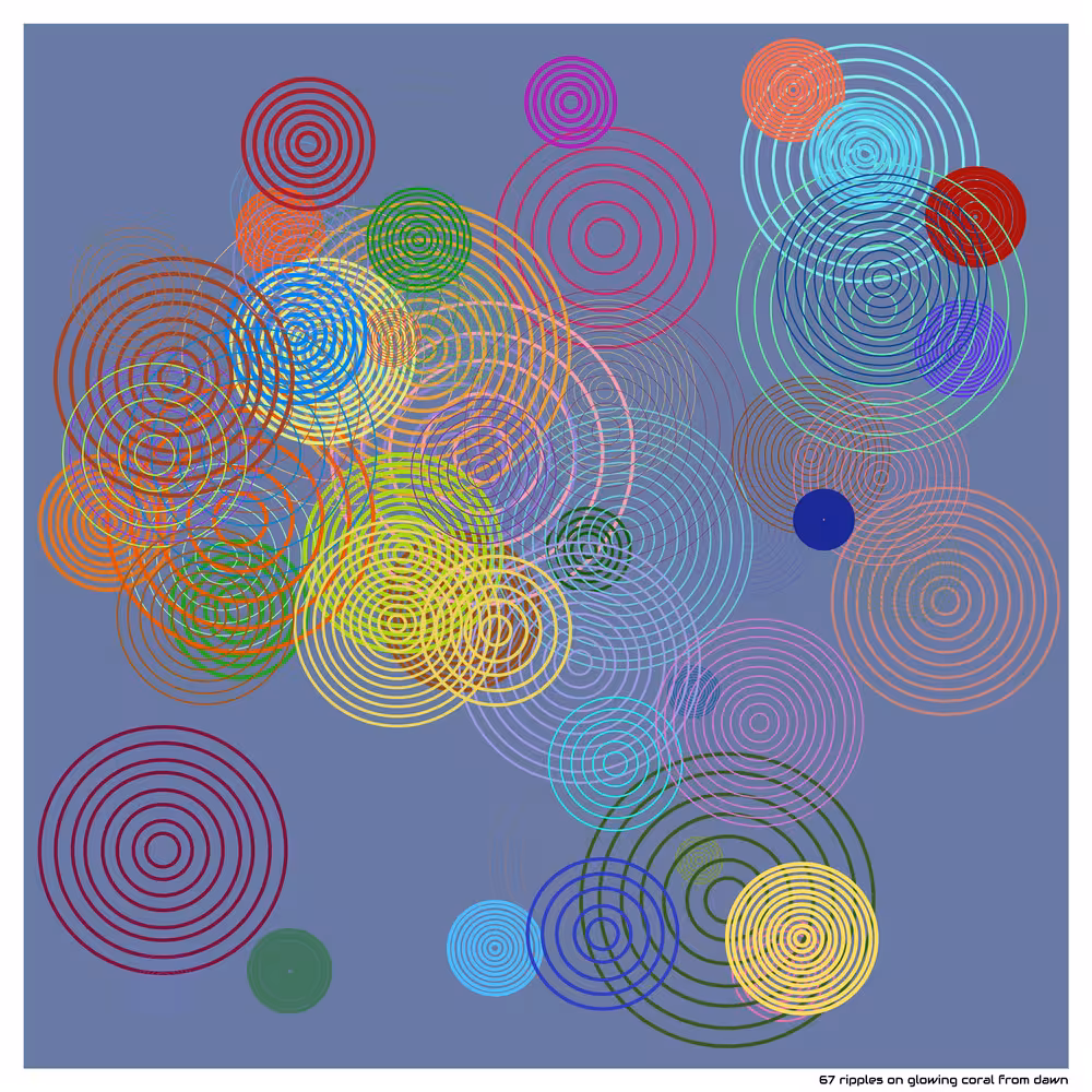 67 ripples on glowing coral from dawn