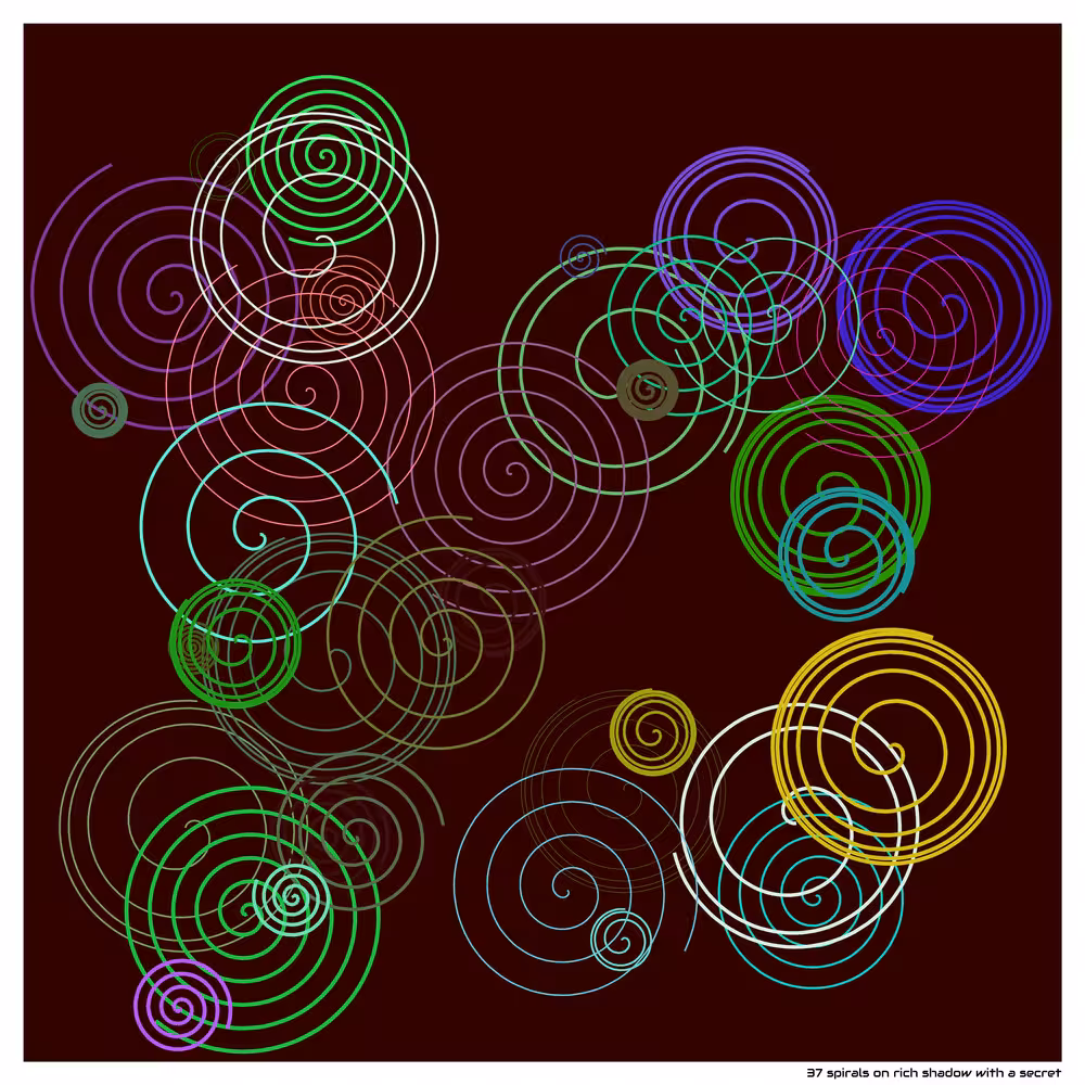37 spirals on rich shadow with a secret