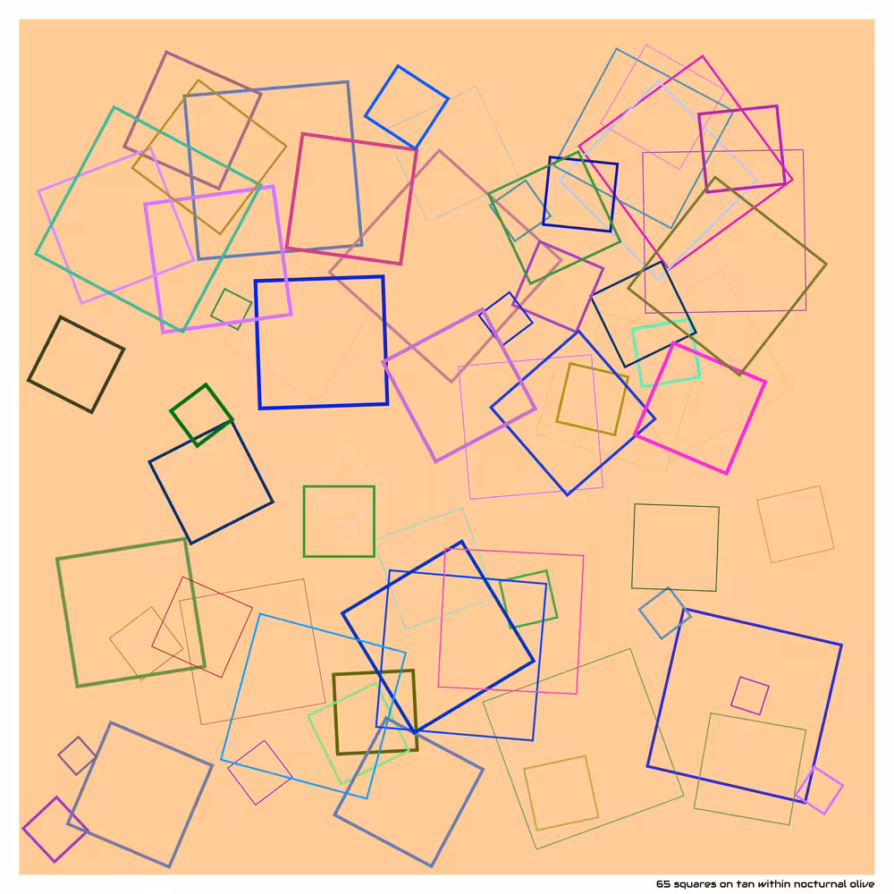 65 squares on tan within nocturnal olive
