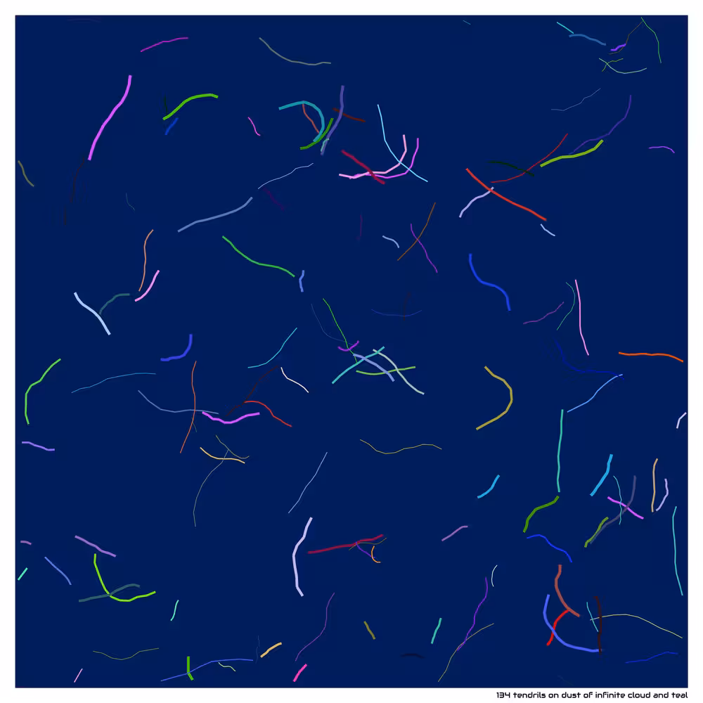 134 tendrils on dust of infinite cloud and teal