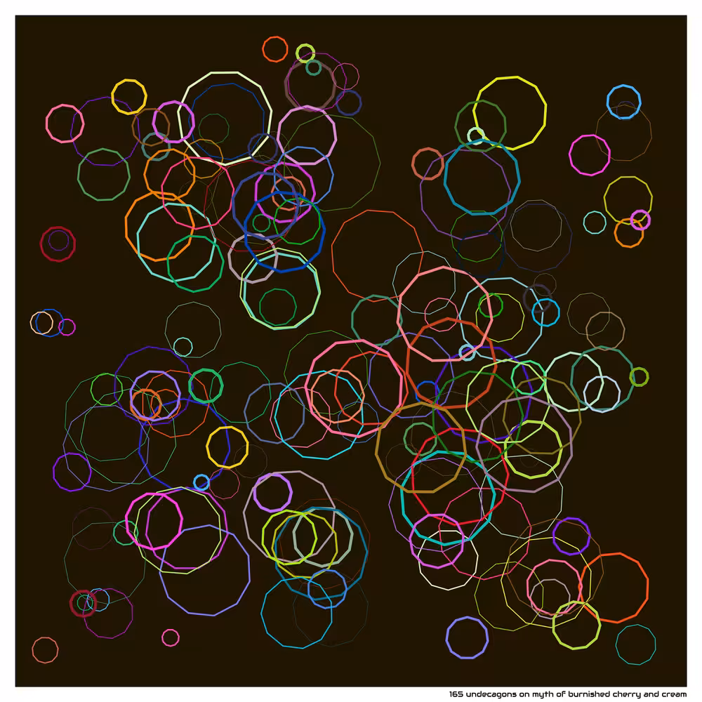 165 undecagons on myth of burnished cherry and cream